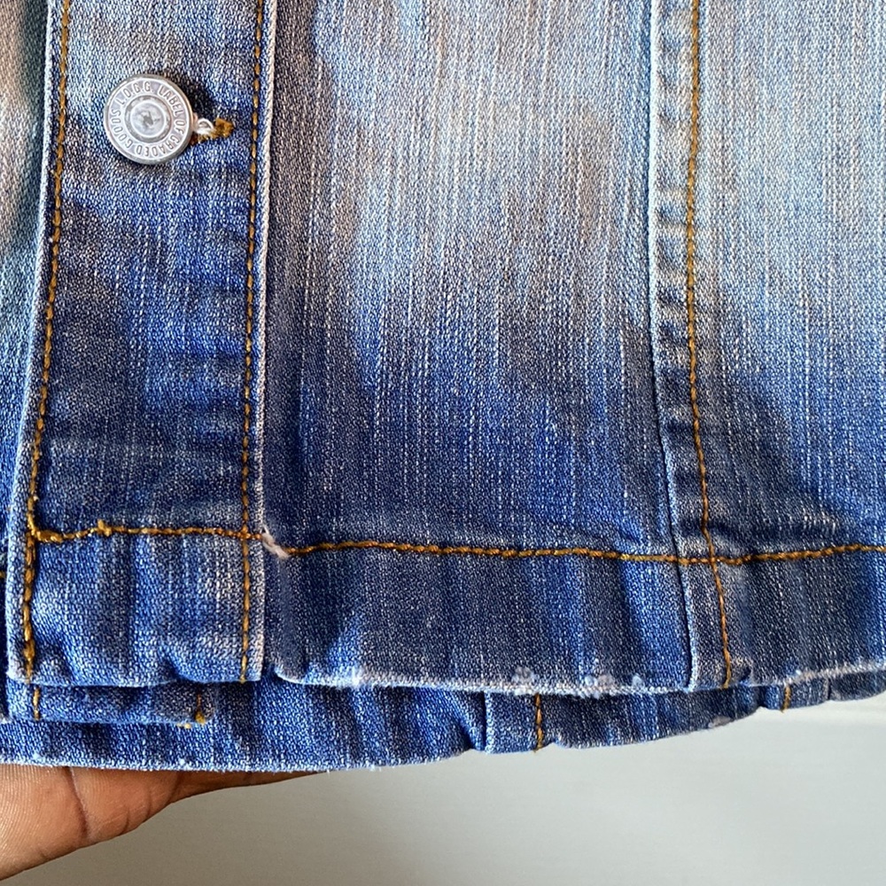 L.O.G.G. Blue Denim Skirt Midi Length Jean Light wash Button front Closure - Picture 6 of 7